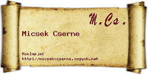 Micsek Cserne névjegykártya